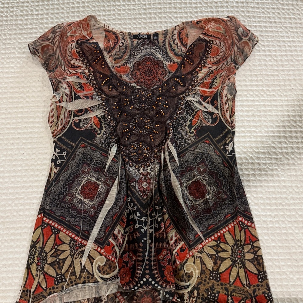 Y2K. Artka Bohemian Patterned blouse